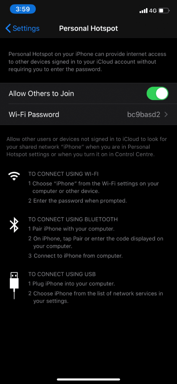 hp laptop wont connect to iphone hotspot