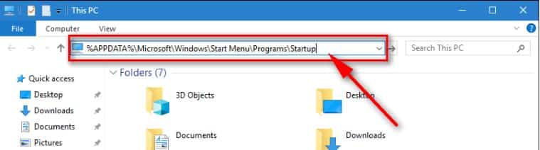 location of windows 10 start menu folder